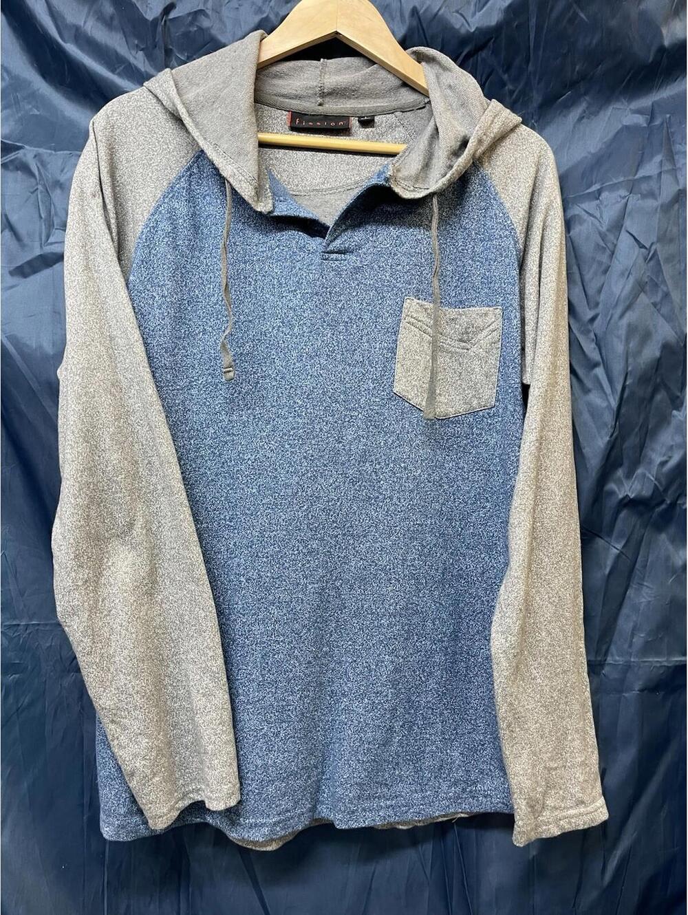 Fission Men’s hoodie Blue And Grey Sz L
